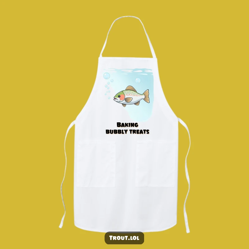 Funny Bubble Chef Trout Apron: Cook with Underwater Playfulness and Style