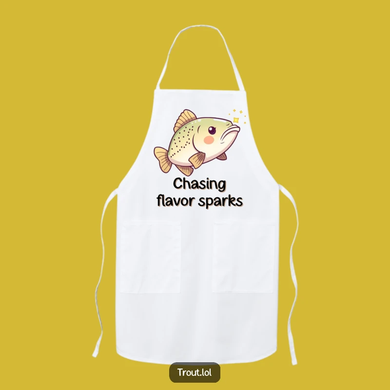 Funny Chasing Trout Apron: Playful Fish & Light Chef Wear, Gift