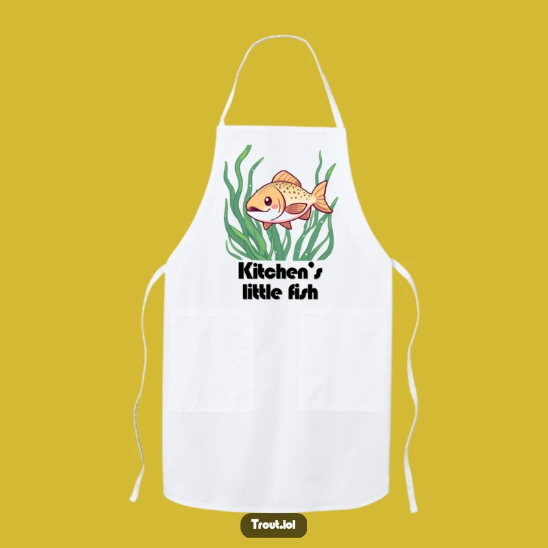 Funny Kawaii Trout Apron: Kitchen Seaweed Fun, Perfect Chef Gift
