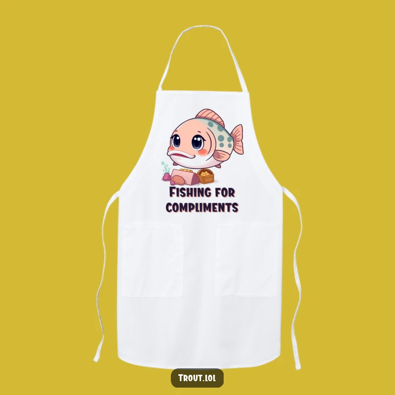 Funny Kawaii Trout Apron: Kitchen Treasure Hunt, Perfect Chef Gift