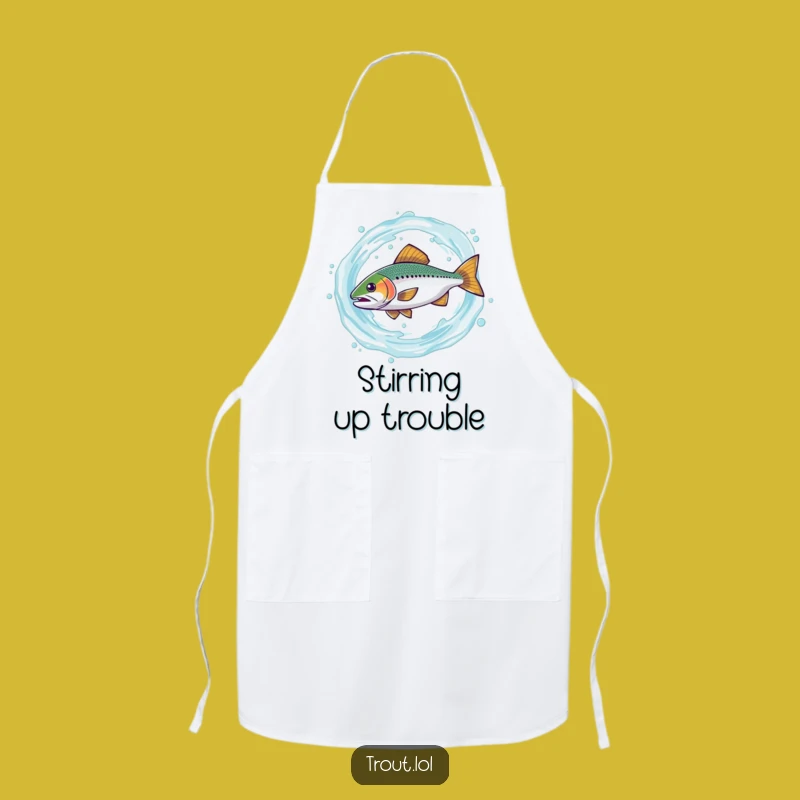 Funny Spinning Trout Apron: Cook with Comedy in this Hilarious Aquatic Kitchen Wear