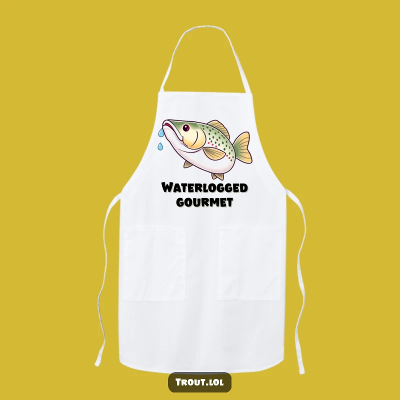 Funny Trout Water Drop Apron - Chef's Hilarious Catch for Kitchen Anglers