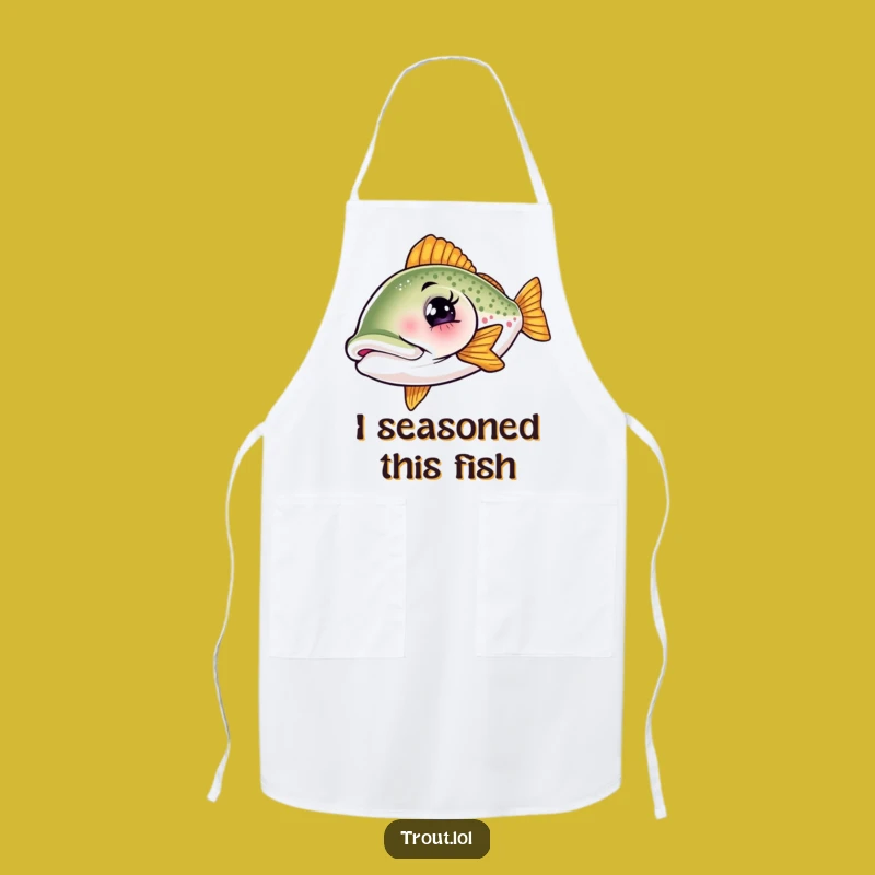 Funny Winking Trout Apron - Cook Up Some Laughs in the Kitchen!