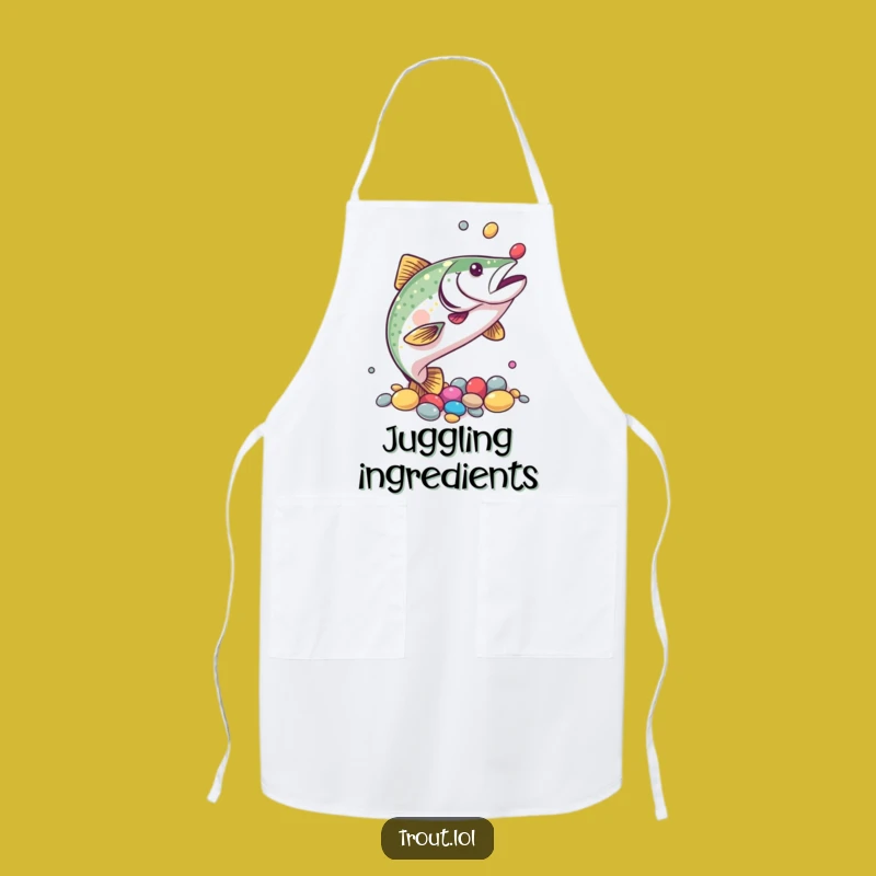 Funny Trout Juggling Apron: Cook with Skill and Humor