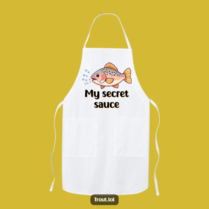 Funny Trout Bubbles Kitchen Apron: Cook with Hilarious Aquatic Charm and Protection