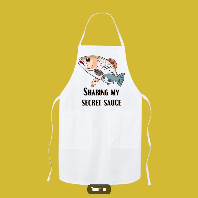 Funny Sharing Trout Apron - Cook with Kindness and Aquatic Flair
