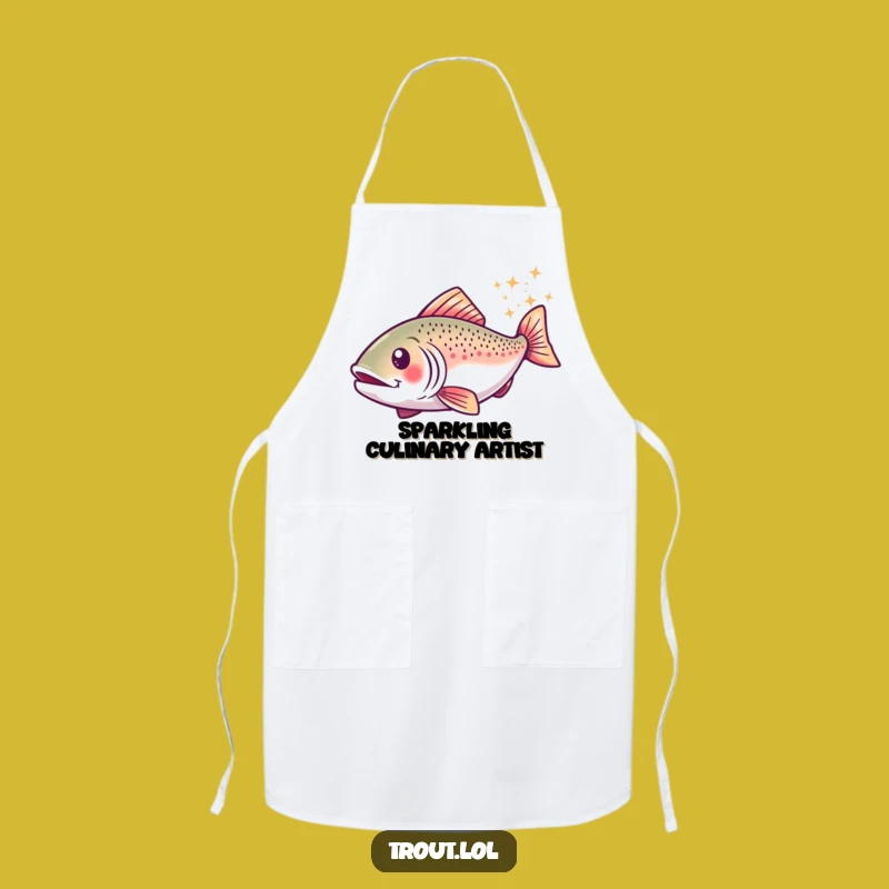 Funny Sparkly Trout Apron: Cook with Magic and Humor