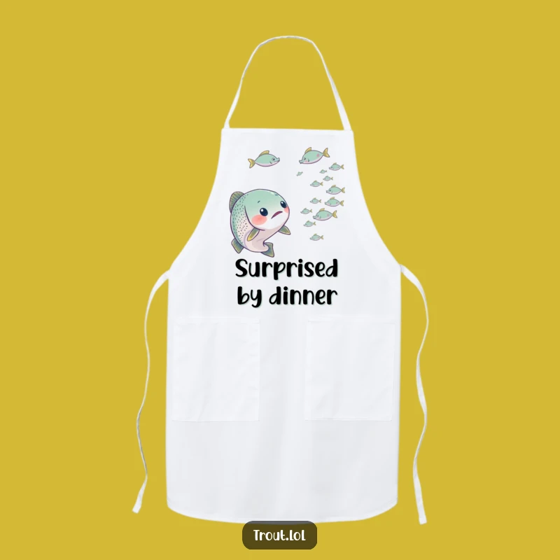Funny Surprised Trout Apron: Cook with Shock and Humor