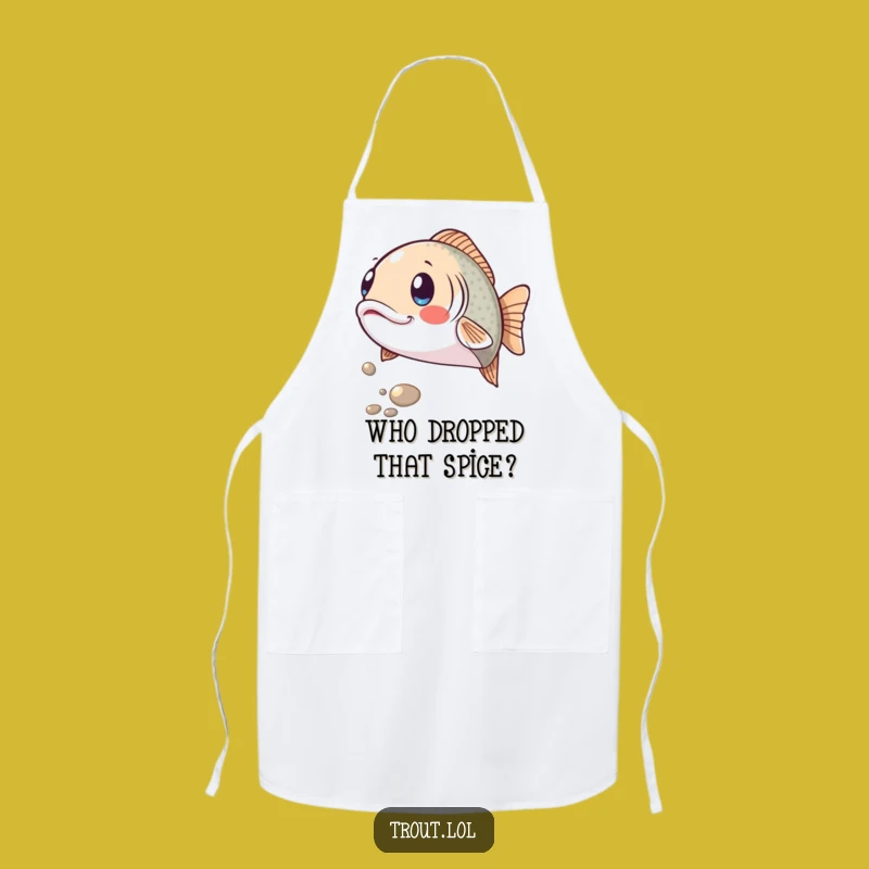 Funny Surprised Trout Apron: Cook with Comedy and Surprise in this Fish Wear