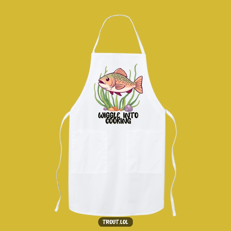Funny Happy Wiggle Trout Apron - Cook with Joy & Funny Gift!