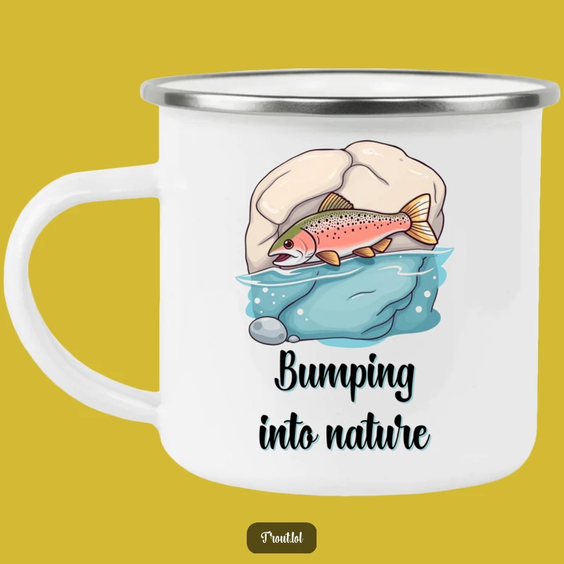 Funny Bumping Trout Camping Mug: Sip with a Smile, Goofy Fish, Perfect Funny Gift