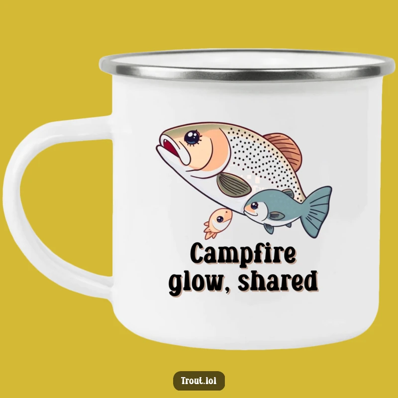 Funny Sharing Trout Camping Mug - Share Warmth on Your Adventures