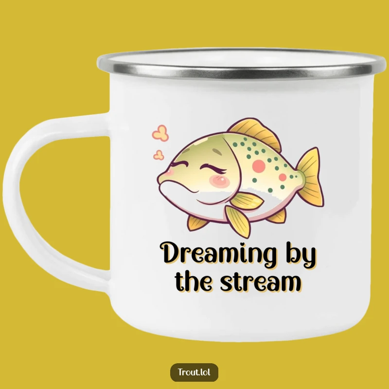 Funny Trout Dream Camping Mug: Peaceful Sips by the Water!