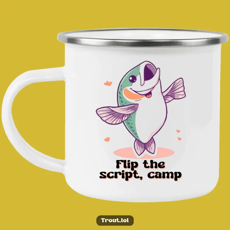 Funny Trout Flip Camping Mug: Durable & Hilarious Outdoor Celebration Drinkware Gift