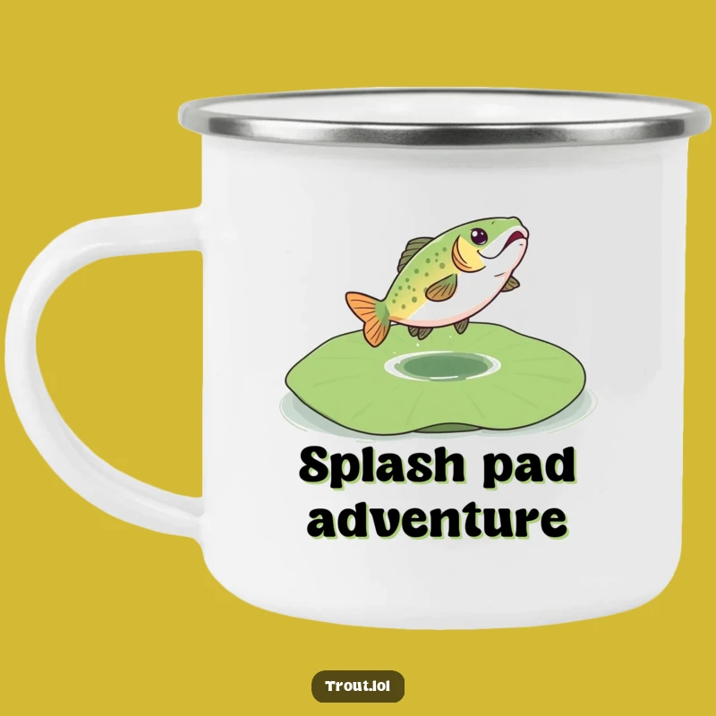 Funny Bouncing Trout Camping Mug: Adventure with Aquatic Fun!