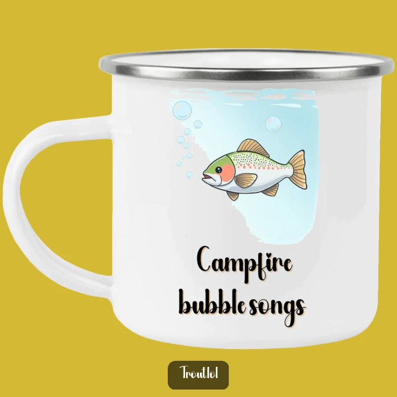 Funny Bubble Trout Camping Mug: Enjoy Campfire Coffee with Underwater Charm