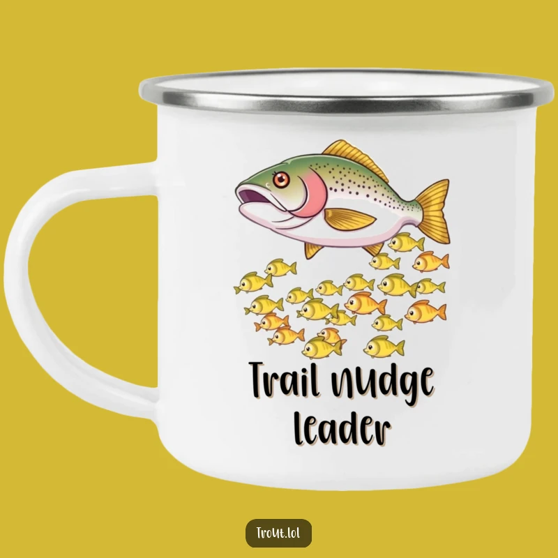 Funny Nudging Trout Camping Mug: Adventure with Aquatic Play!