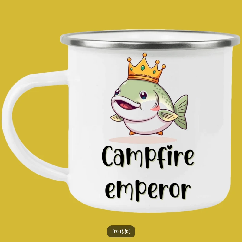 Funny Regal Trout Crown Camping Mug - Outdoor King Gift
