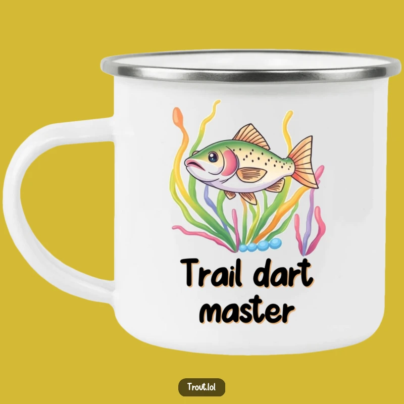 Funny Trout Darting Camping Mug - Outdoor Aquatic Adventure, Gift