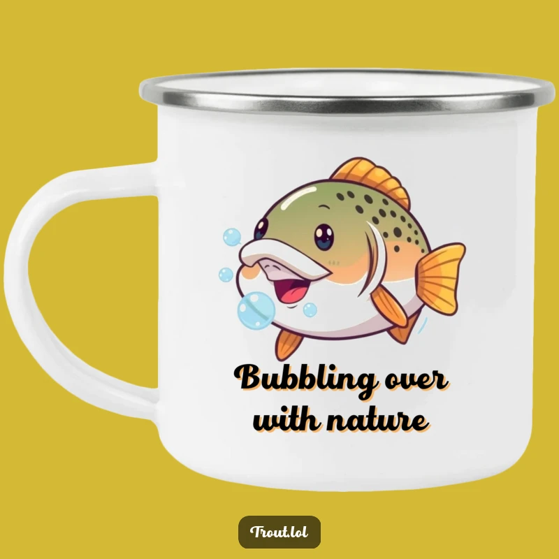 Funny Trout Face Camping Mug - Adventure Fuel with Aquatic Comedy