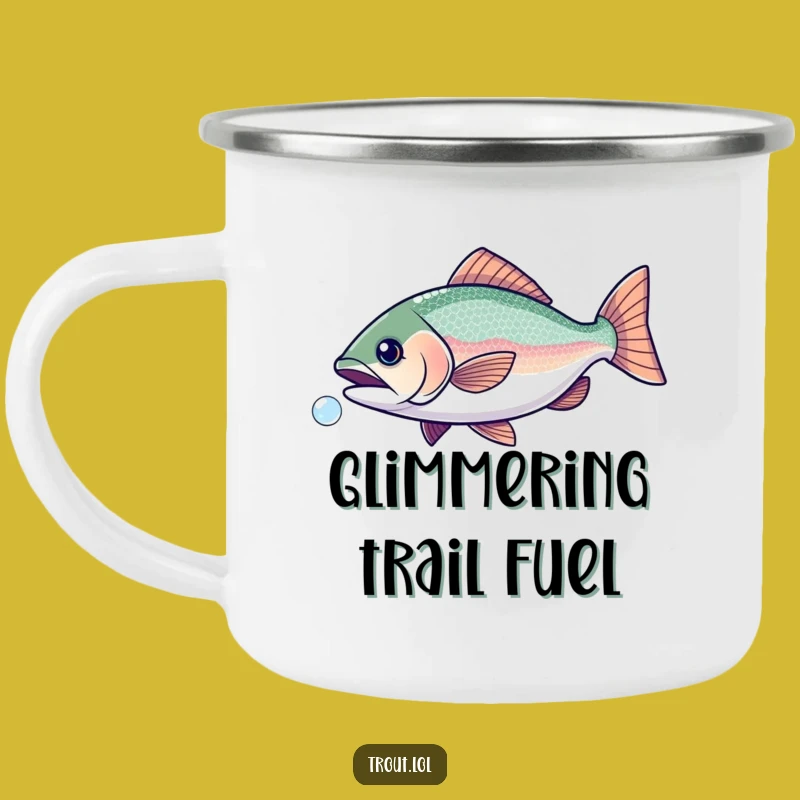 Funny Sparkling Trout Bubble Chase Camping Mug - Adventure & Humor Gift!