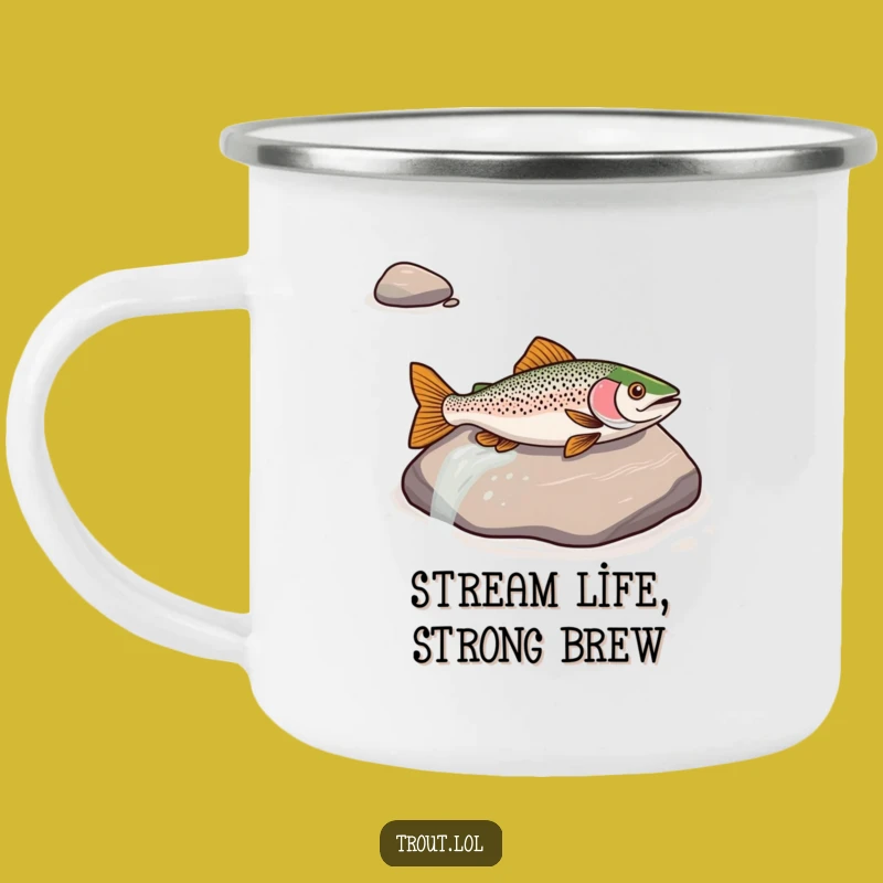 Funny Trout River Slide Camping Mug - Your Hilarious Companion for Outdoor Fun
