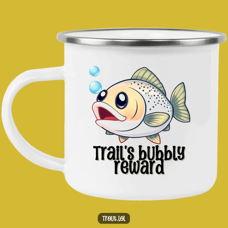Funny Excited Trout Camping Mug: Your Adventure Buddy for Hot Drinks
