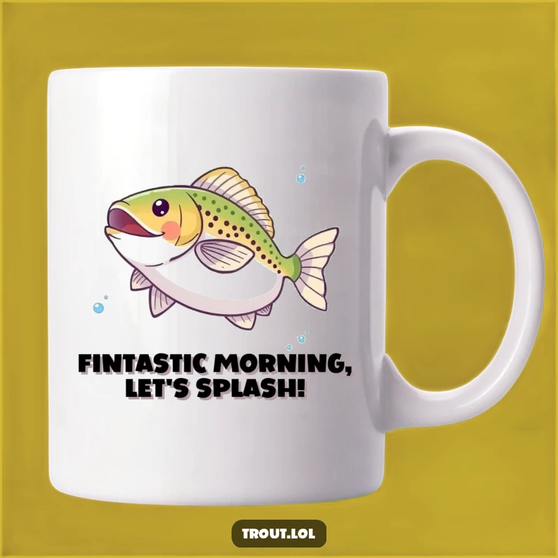 Funny Happy Trout Twirl Mug - The Perfect Artistic Aquatic Gift for Fish Lovers