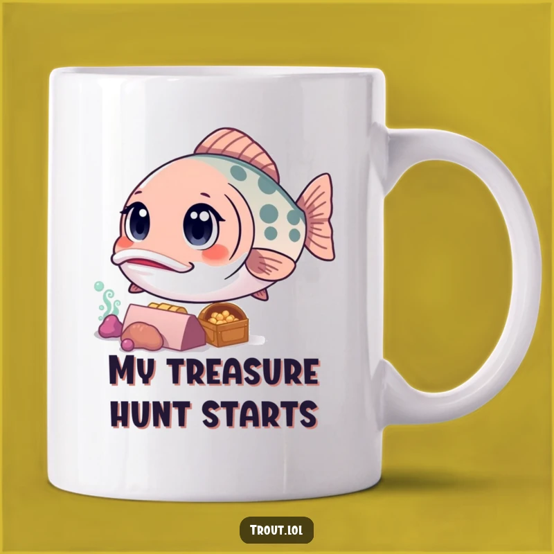 Funny Kawaii Trout Mug: Curious Eyes, Sunken Treasure Hunt, Perfect Gift