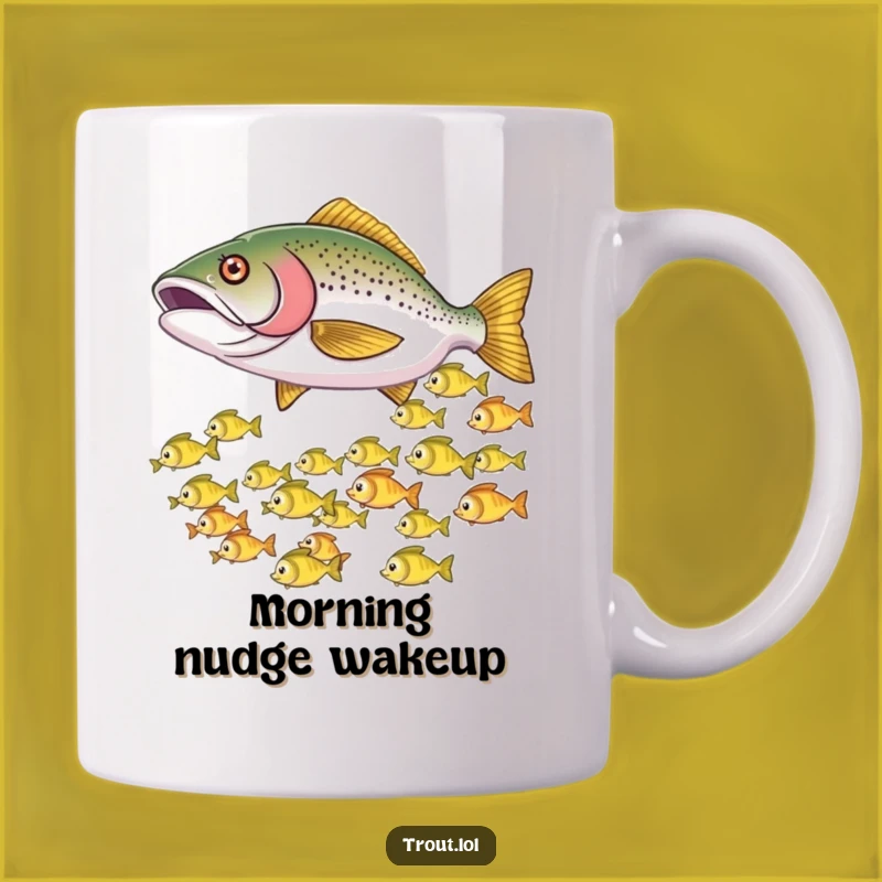 Funny Nudging Trout Mug: A Playful Gift for an Active Fish!