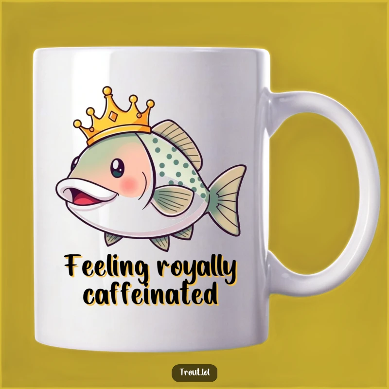 Funny Royal Trout King Mug: A Regal and Hilarious Fish Gift for Royalty