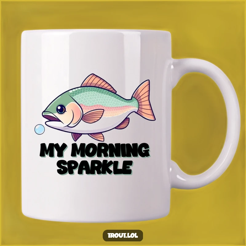Funny Sparkling Trout Bubble Chase Mug - A Hilarious Gift for Fish Lovers!