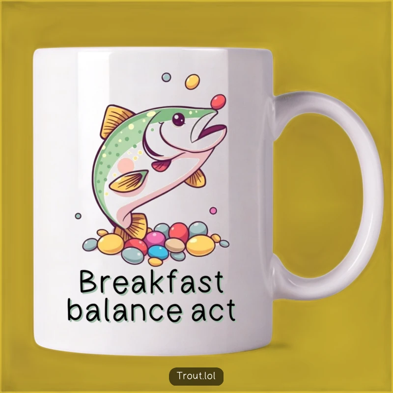 Funny Trout Juggling Pebbles Mug: A Hilarious Gift for the Dexterous