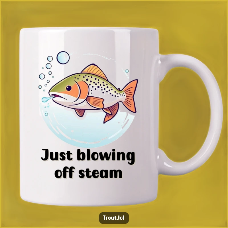 Funny Trout Bubbles Mug: Underwater Fish Blowing Rings - Unique Funny Gift