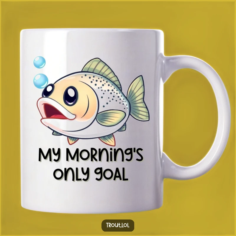 Funny Excited Trout Mug: Perfect Catch Gift for Anglers Who Love a Laugh