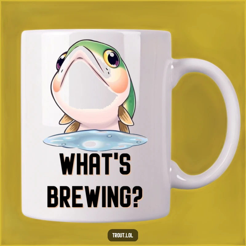 Funny Curious Trout Mug: Wide Eyes Gazing Upward - Intriguing Gift
