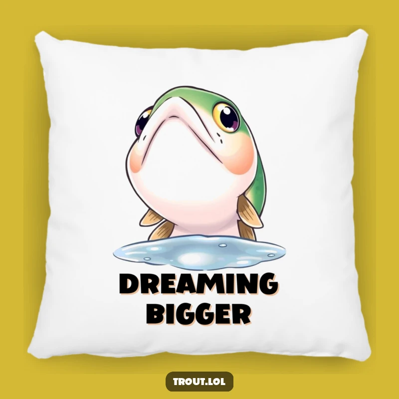 Funny Curious Trout Pillow: Wide Eyes Gazing Upward - Comfy & Thoughtful