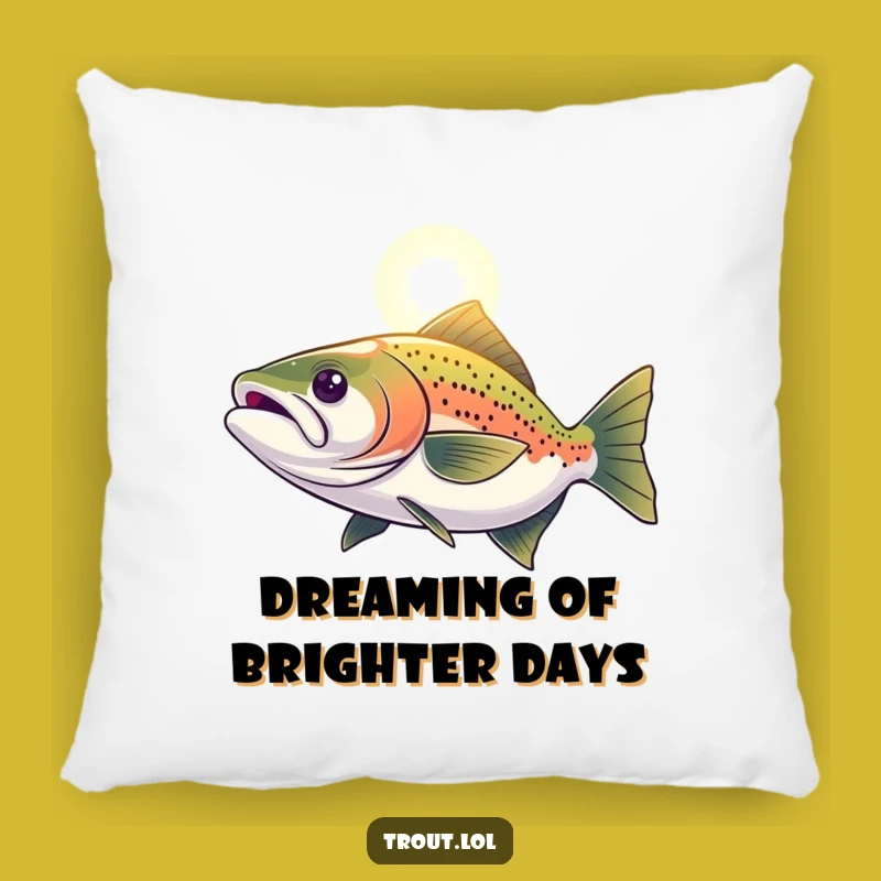 Funny Determined Trout Pillow: Comfort Meets Motivation, Perfect Funny Gift