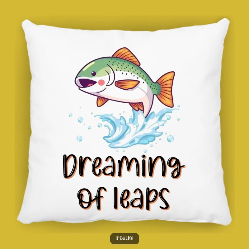 Funny Kawaii Trout Wave Pillow - Cozy Fish Decor Gift