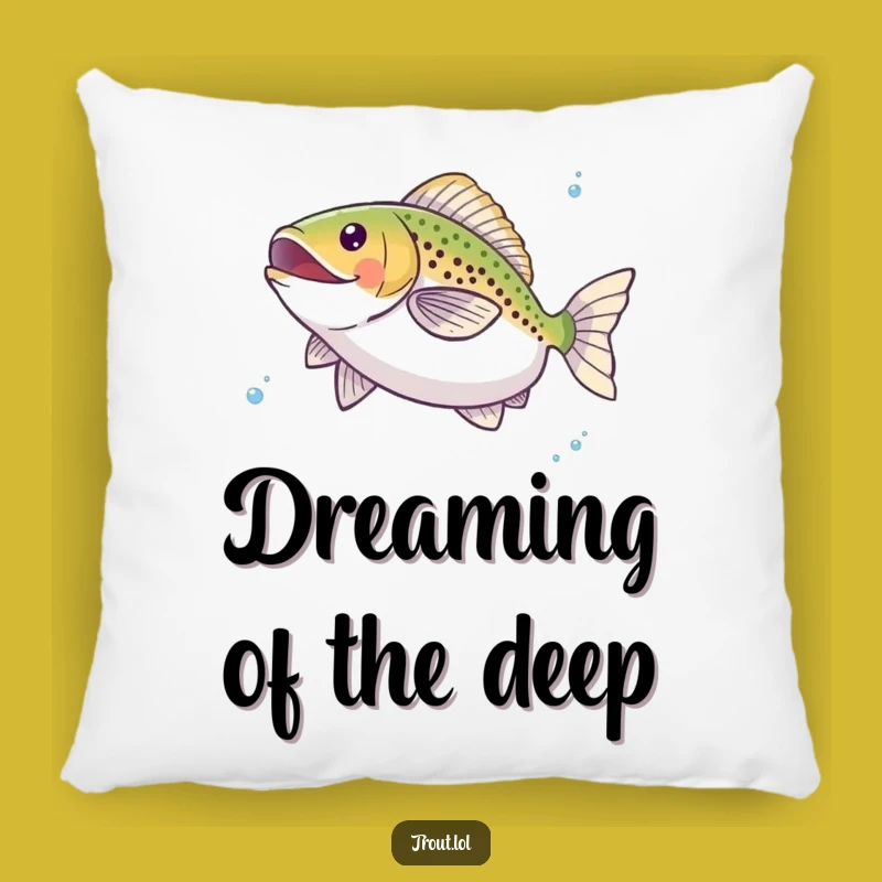 Funny Happy Trout Twirl Pillow - Cozy Comfort with Aquatic Charm