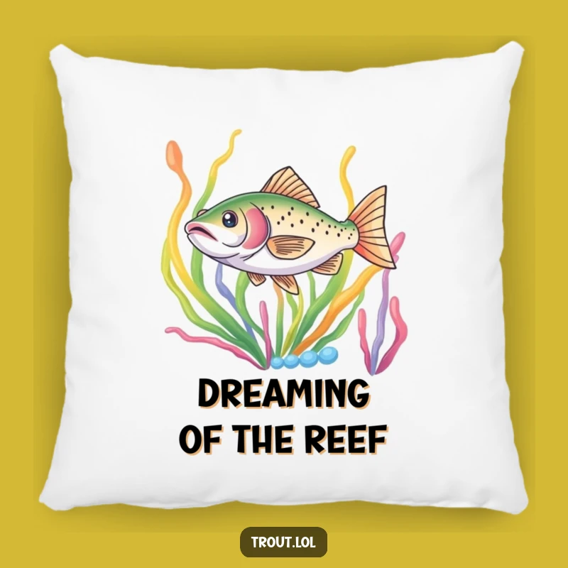 Funny Trout Darting Pillow - Aquatic Comfort, Underwater Ambiance, Gift