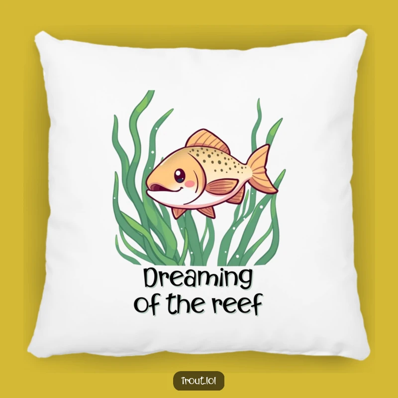 Funny Kawaii Trout Pillow: Cozy Seaweed Comfort, Perfect Aquatic Accent