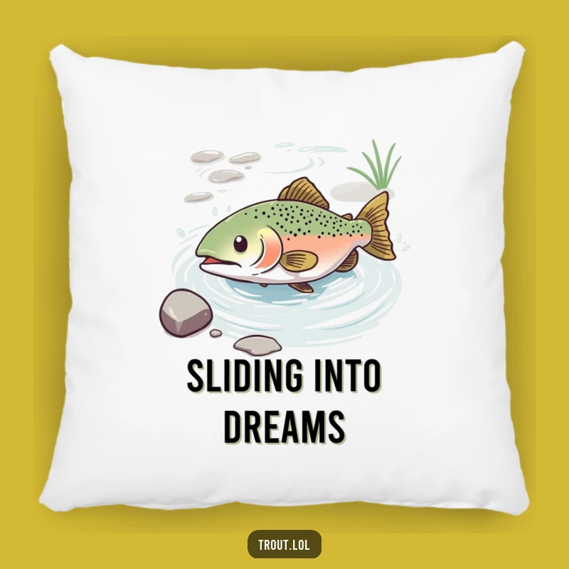 Funny Blissful Trout Pillow: Snuggle Up in Pure Contentment!