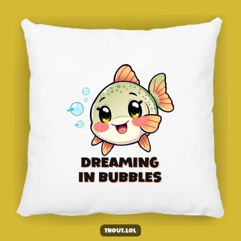 Funny Kawaii Trout Bubbles Pillow: Add Playful Aquatic Fun and Comfort