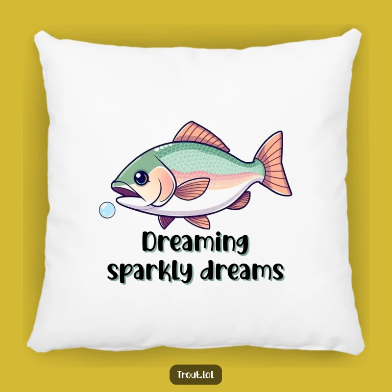 Funny Sparkling Trout Bubble Chase Pillow - Comfy & Hilarious Gift!