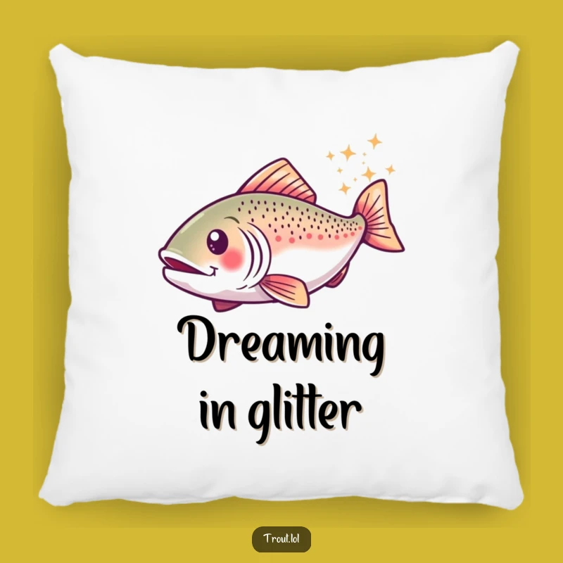 Funny Sparkly Trout Pillow: Cozy Comfort with Magical Flair