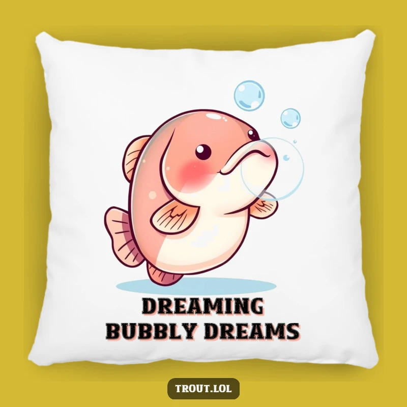 Funny Trout Bubble Pillow - Cozy Playful Decor Gift