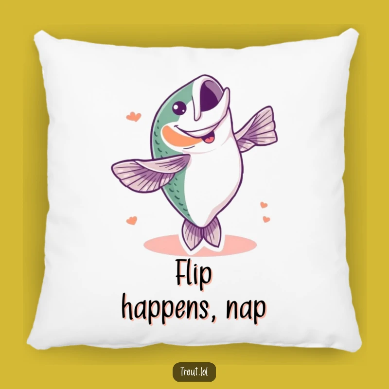 Funny Trout Flip Pillow: Comfy & Hilarious Angler's Celebration Throw Pillow Gift