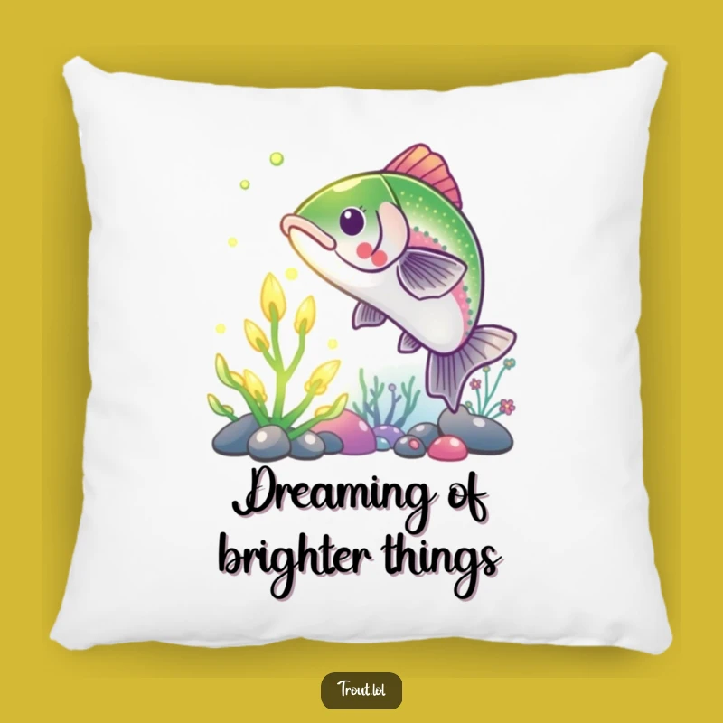Funny Trout Glowing Plant Pillow: Cozy Comfort with Underwater Humor Gift