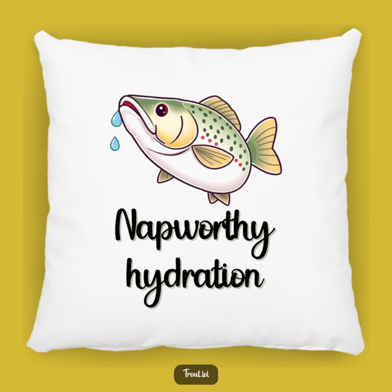 Funny Trout Water Drop Pillow - Cozy Comfort with a Satisfied Fish Design